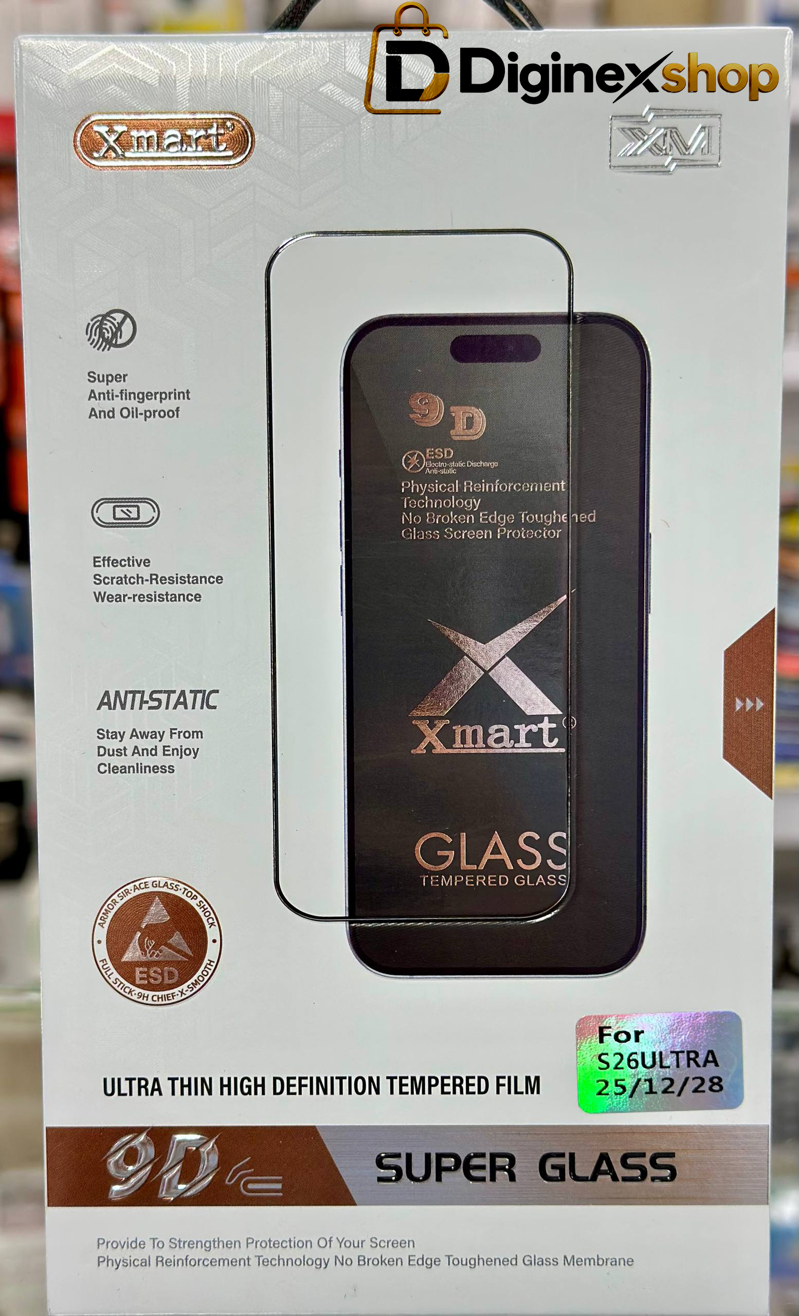 گلس گوشی Galaxy S26 Ultra سامسونگ شیشه ای XMART مدل بدون حاشیه