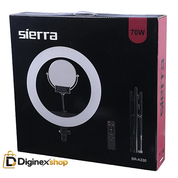 رینگ لایت عکاسی17.5 اینچ Sierra-A330 به همراه سه پایه + کیف،آیینه + هولدر گوشی و ریموت