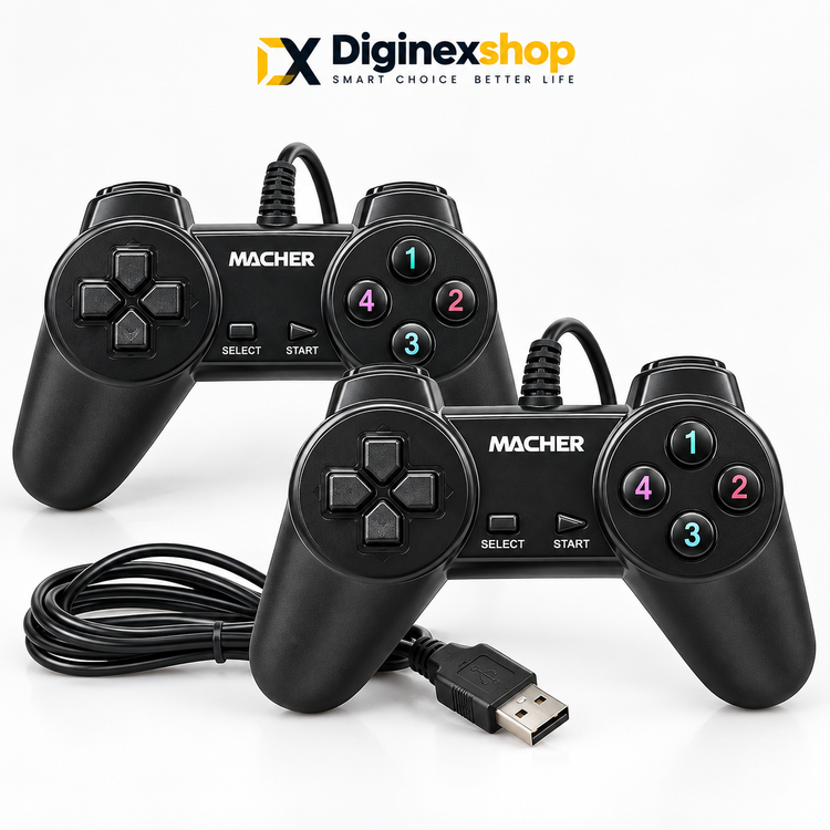 دسته بازی دوبل سیمی MACHER مدل MR-56 | گیمپد دو نفره USB