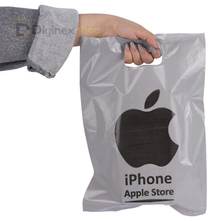 نایلون دستهدار طرح Apple سایز 25×35 سانتیمتر بسته 1 کیلویی