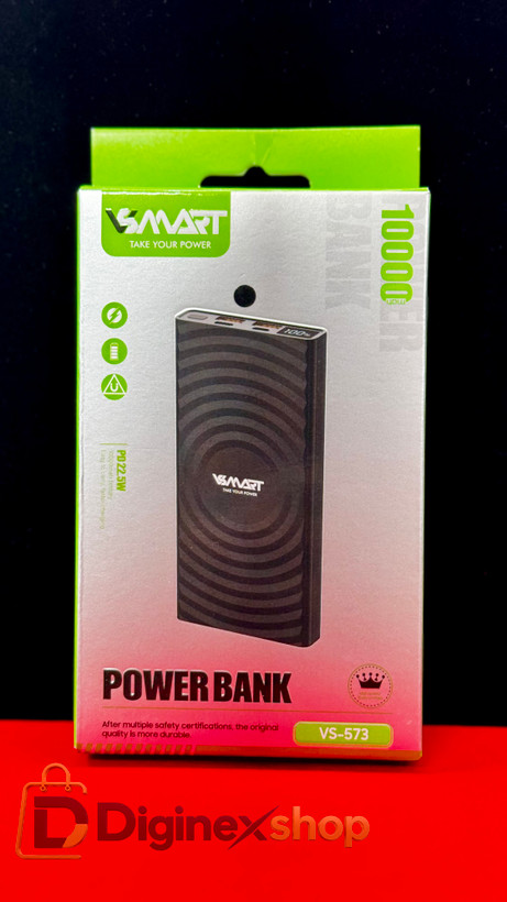 پاوربانک ۱۰۰۰۰ میلیآمپر VSMART مدل VS-573 با نمایشگر دیجیتال