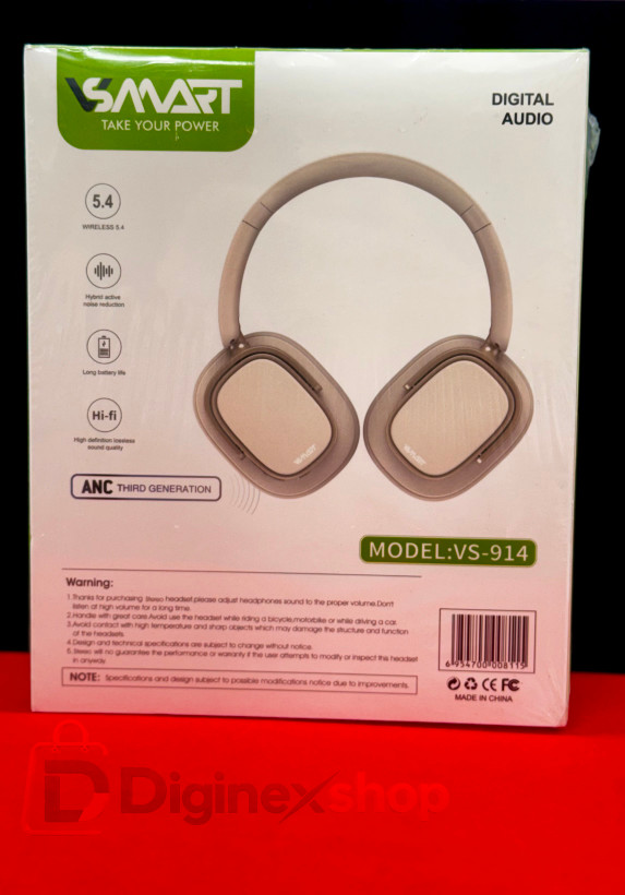 هدفون بلوتوثی دورگوشی VSMART مدل VS-914 با بلوتوث 5.4 و حذف نویز فعال ANC