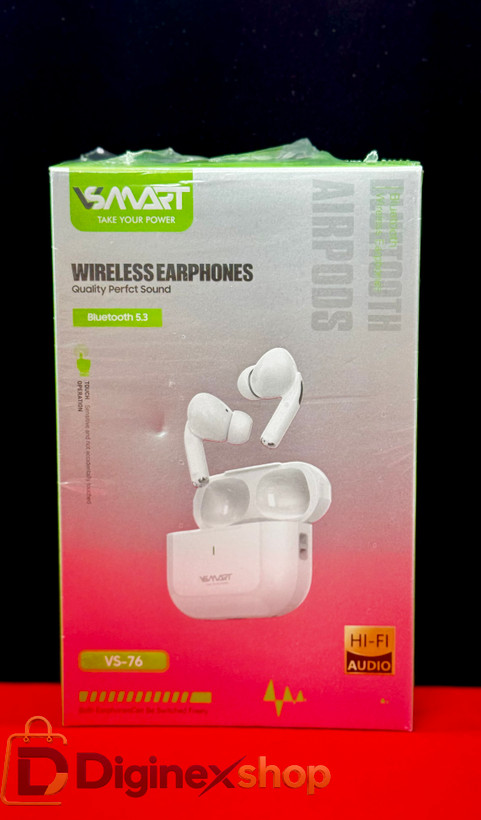 هندزفری بلوتوثی (ایرپاد) VSMART مدل VS-76 با بلوتوث 5.3، کیس شارژ و کنترل لمسی